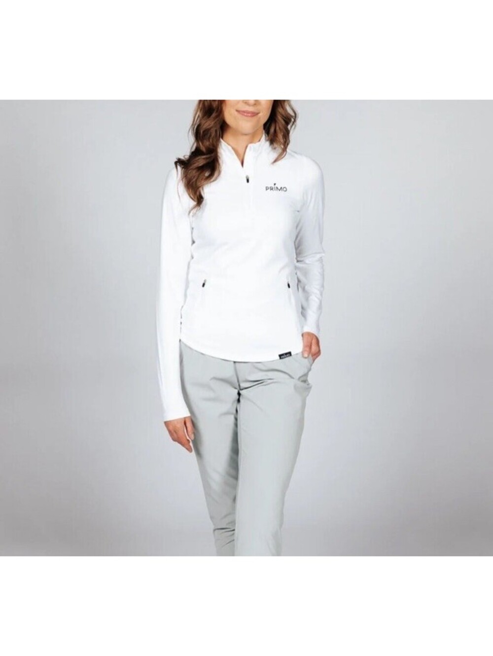NWT Primo Golf Women’s White Quarter zip LS Size XS Lightweight Preppy $89